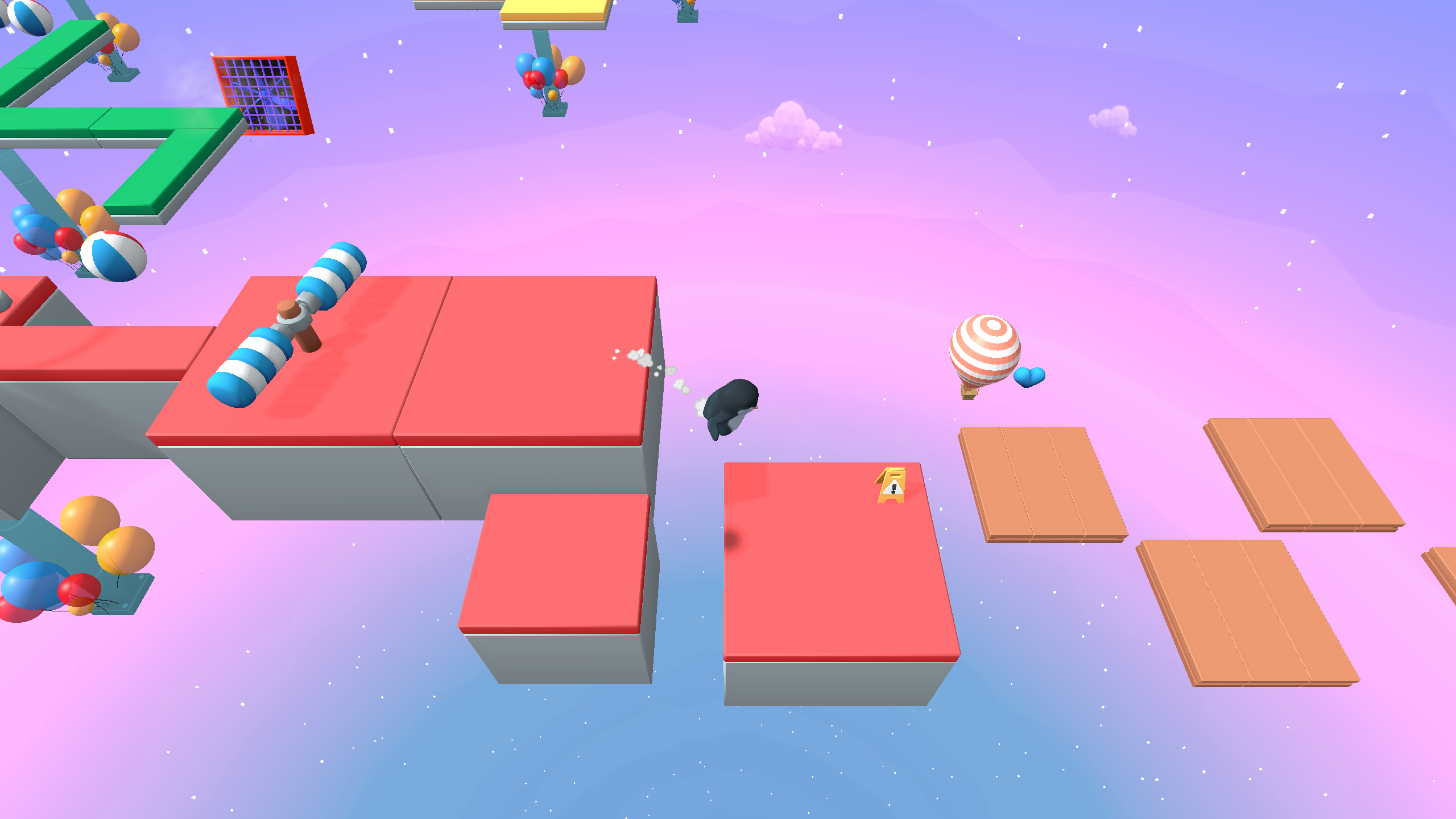 Trailer preview showing the character, floating platforms, and spike hazards